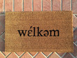 Simple Script Phonetic Welkem Design Doormat Home Decor
