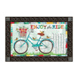 Enjoy The Ride Floral Bicycle Design Doormat Home Decor