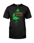Flamingo Long On Luck Green St. Patrick's Day Guys Tee