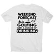 Golf Theme Weekend Forcast Golfing Yellow T-shirt