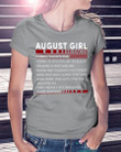 Market Trendz August Girl Facts Gift For Friends Ladies Tee