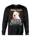 Black Eared White Boxer Puppy Personal Stalker St. Patrick's Day Printed Sweatshirt