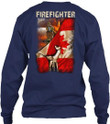 Firefighter Behind Canada Flag Gift For Firefighter Unisex Long Sleeve
