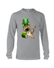 Geman Shepherd Dabbing With Pot Of Gold St Patrick's Day Gift For Dog Lovers Unisex Long Sleeve