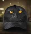 Adorable Black Cat Fur Printing Baseball Cap Hat