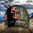 Skull Green Camouflage U.s Army Nice Background Printing Baseball Cap Hat