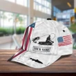 Love Going Fishing Usa Flag Custom Name Printing Baseball Cap Hat