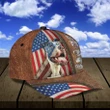 Pitbull In Usa Flag Printing Baseball Cap Hat