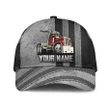 Vertical Stripes Trucker Printing Baseball Cap Hat Custom Name