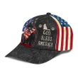 Black Cat God Bless America Printing Baseball Cap Hat