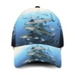 Shark Fishes Blue Ocean Creatures Printing Baseball Cap Hat