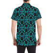 Turquoise Tribal Sea Turtle Hawaiian 3d Men's Button Up Shirt