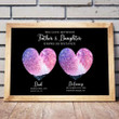 Star Sky The Love Between Father And Daughter Custom Name Vertical Poster