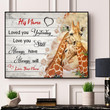 Loved You Yesterday Giraffe Couple Custom Name Vertical Poster