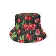 Pomegranate Green Leaves Pattern Print Design Unisex Bucket Hat
