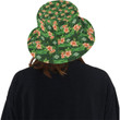 Hibiscus Pattern Print Design Green Skin Unisex Bucket Hat