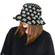Camper Pattern Black Background Unisex Bucket Hat