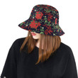 Poinsettia Leaves Pattern Print Design Unisex Bucket Hat