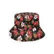 White Red Hawaiian Themed Pattern Unisex Bucket Hat