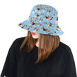 Beagle Dog Different Styles Blue Background Unisex Bucket Hat
