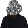 Sloth Astronaut Pattern Black Background Unisex Bucket Hat