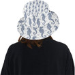 Seahorse Pattern White Background Unisex Bucket Hat