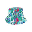 Blue 3d Parrot Hibiscus Pattern Unisex Bucket Hat
