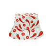 Chili Pattern White Theme Unisex Bucket Hat