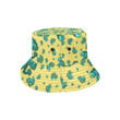 Cute Broccoli Pattern Yellow Background Unisex Bucket Hat