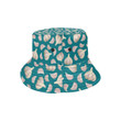 Garlic Pattern Blue Background Unisex Bucket Hat
