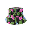 Blue Pink Morning Glory Pattern Unisex Bucket Hat