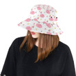 Pink Swan Pattern White Skin Unisex Bucket Hat