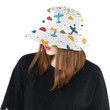 Colorful Airplane Doodle Style Unisex Bucket Hat