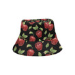 Red Apple Pattern Mix Black Theme Unisex Bucket Hat