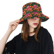Dark Amaryllis Pattern Print Design Unisex Bucket Hat