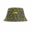 King Brown Pattern Olive Background Bucket Hat