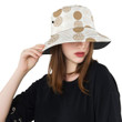 Gold Texture Mushroom Pattern Unisex Bucket Hat