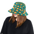 Taco Pattern Dark Green Background Unisex Bucket Hat