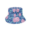 Camellia Pattern Print Purple Theme Unisex Bucket Hat