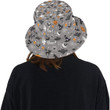 Halloween Design Pattern Grey Background Unisex Bucket Hat