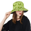 Kiwi Pattern Dark Green Background Unisex Bucket Hat