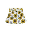 Sunflower Pattern White Background Unisex Bucket Hat