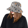 Halloween Design Pattern Grey Background Unisex Bucket Hat