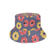 Pink Yellow Anemone Pattern Unisex Bucket Hat