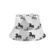 Black And Grey Horse Design Pattern Unisex Bucket Hat