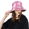 White Poodle Pink Theme Pattern Unisex Bucket Hat