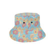 Gerberas Pattern Print Design Light Blue Background Unisex Bucket Hat