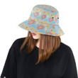 Gerberas Pattern Print Design Light Blue Background Unisex Bucket Hat