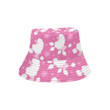 White Poodle Pink Theme Pattern Unisex Bucket Hat