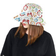 Colorful Clock Design Pattern Unisex Bucket Hat